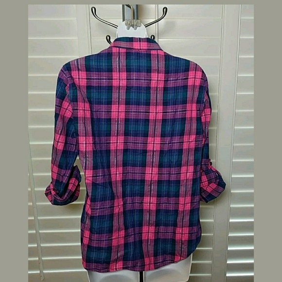 Victoria's Secret Pink Plaid Shirt Button Down - Picture 2 of 8